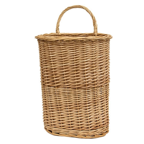 Natural Woven Willow Wall Basket w/Handle - 19.5"H