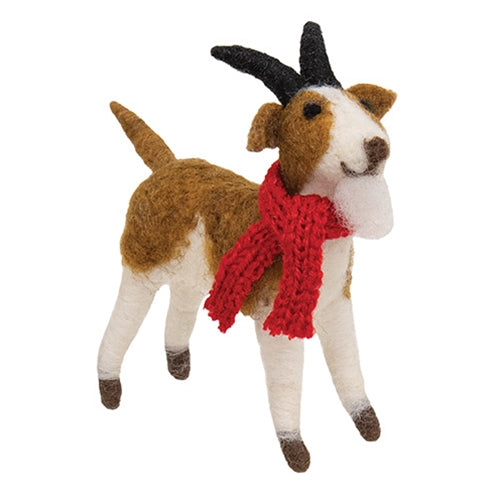 Billy Goat w/ Scarf Felted Ornament
