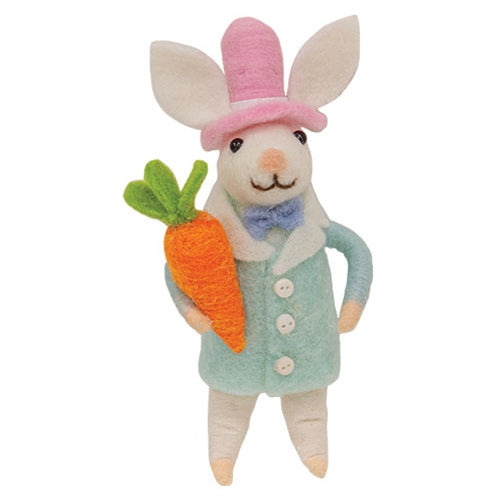 Dapper Bunny Felted Ornament
