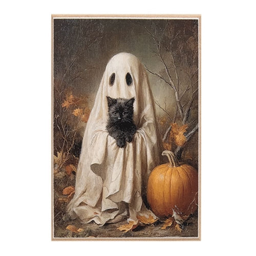Ghost & Black Kitten Block - 4x6