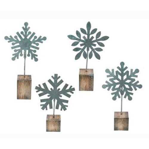 *Galvanized Snowflake Photo Clip - 4 Asstd