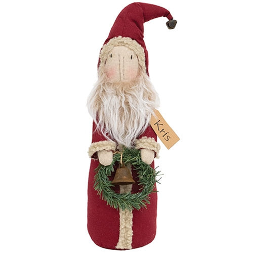 Stuffed Standing Primitive Kris With Wreath - 16"H