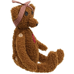 Stuffed Heart Patch Teddy Bear With Gingham Bow