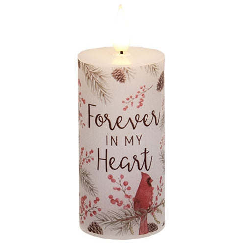 Forever In My Heart Cardinal Timer Pillar - 2" x 4"