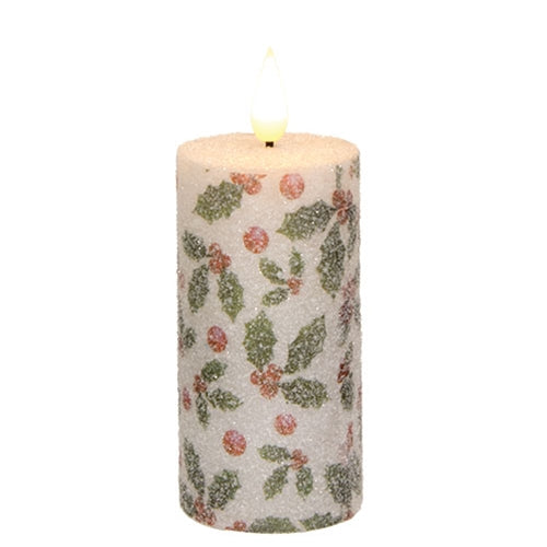 Sparkling Holly & Berries LED Timer Votive - 2 x 4