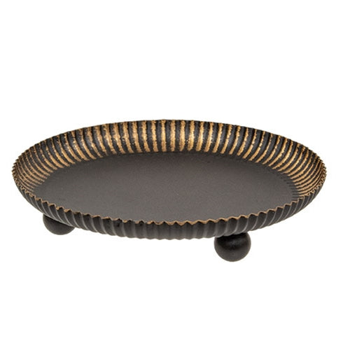 Distressed Black & Gold Raised Tart Pan - 6" dia