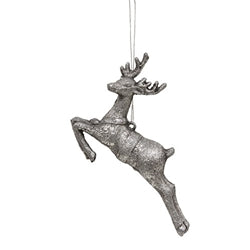 Antiqued Silver Vintage Reindeer Ornament - 2 Asstd.