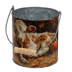 2/Set - Pumpkin Patch Highland Metal Buckets