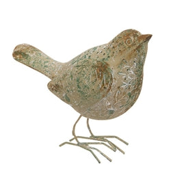 Distressed Floral Patina Standing Resin Bird - 2 Asstd.