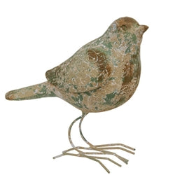 Distressed Floral Patina Standing Resin Bird - 2 Asstd.