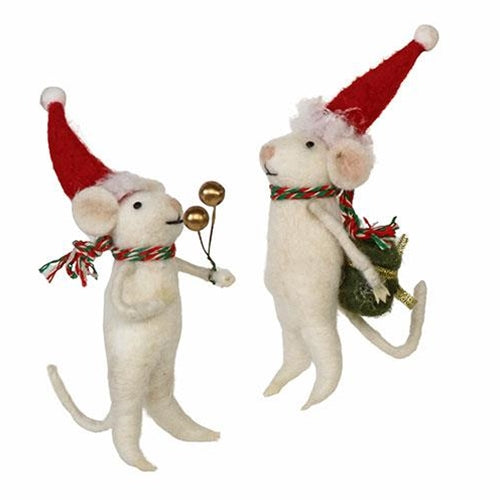 Felted Mouse Ornament 2 Asstd.