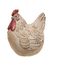 Antiqued Resin Carved Look Resin Rooster or Hen - 2 Asstd.