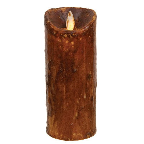 Moving Flame Timer Pillar - 2.5" x 6" - Brown