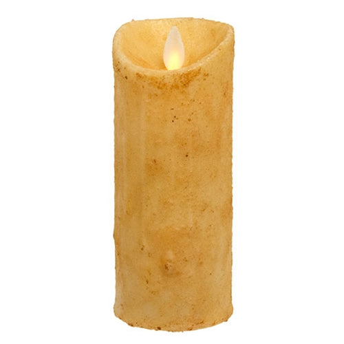 Moving Flame Timer Pillar - 2.5" x 6" - Burnt Ivory