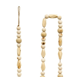 *Geometric Natural Wood Bead Garland