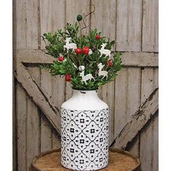 Medium Red/Green/White Jingle Bell & Deer Pick 20.75"