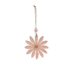 Pastel Wooden Daisy Ornament - 3 Asstd.