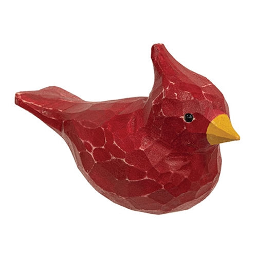 Wood Carved Cardinal Sitter 2.5"