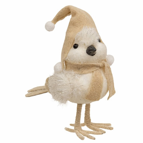 White Bird with Hat and Scarf