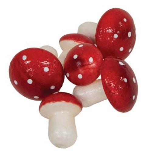 30/Set Decorative Foam Mushrooms in Mesh Bag
