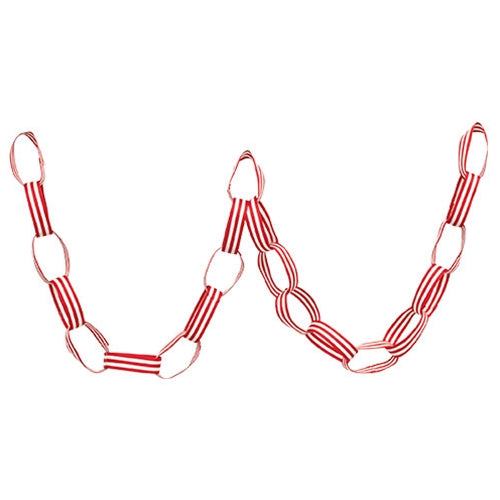 Small Red and White Striped Ribbon Garland - 48"L