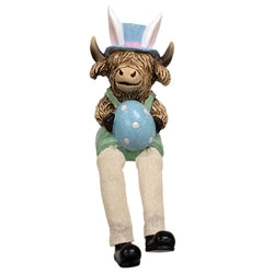 Resin Dangle Leg Easter Highland Sitter - 3 Asstd.