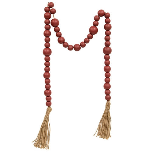 *Burgundy Beaded Garland with Tassel 48"L