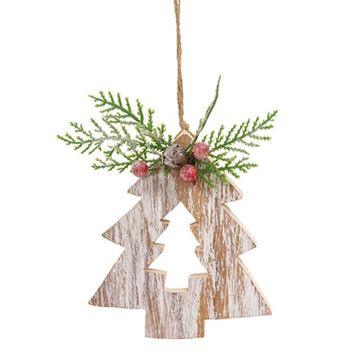 Birch Wood Tree Christmas Ornament