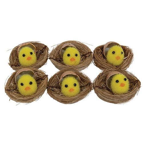 6/Set - Hatching Chicks in Nests