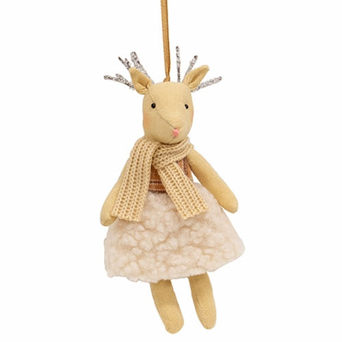 Cream Dress Reindeer Ornament