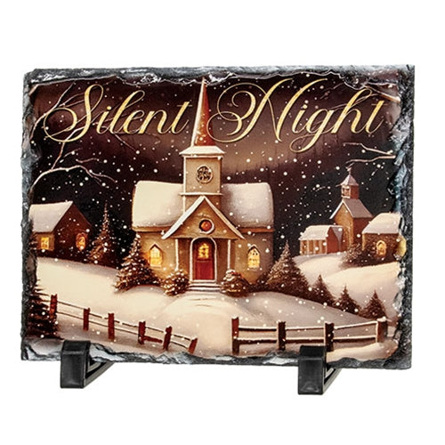 Silent Night Photo Slate w/Easel Feet