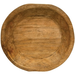 Natural Carved Wooden Bowl - 12" x 11.5"