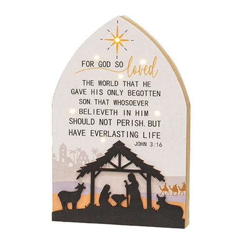 Nativity Silhouette Plaque w/LED Lights