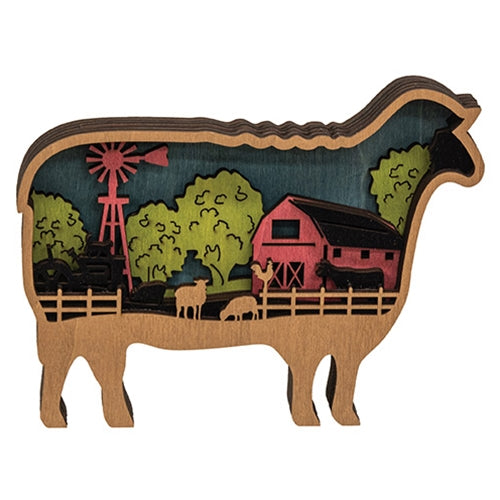 Sheep Farm Scene Sitter