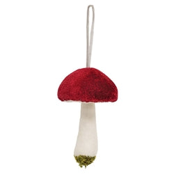Velvet Mushroom Ornament 3 Asstd