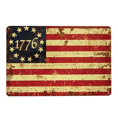 1776 Betsy Ross Flag Metal Sign - 12x8