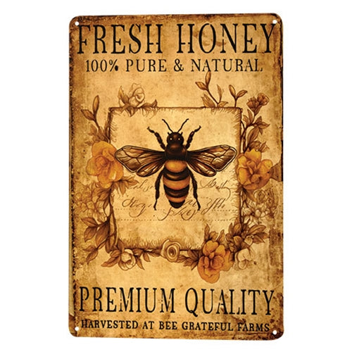 Fresh Honey Metal Sign - 8x12