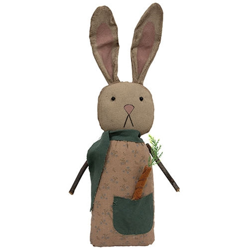 Floral Bunny Doll w/Carrot Pocket