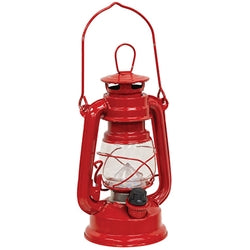 Vintage Red Metal Lantern - 7.5"H