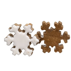 Jar of 20 Enamel & Wood Snowflakes