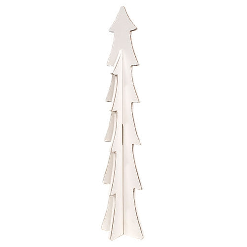 White Wooden Dimensional Christmas Tree - 23 In H