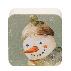 Winter Forest Watercolor Snowman Block - 2 In Sq - 2 Asstd