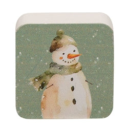 Winter Forest Watercolor Snowman Block - 2 In Sq - 2 Asstd