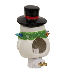 Ceramic Tophat Snowman Nightlight