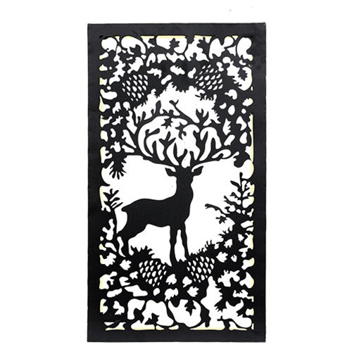 Metal Cutout Reindeer Wall Sign w/LED Lights - 24"H
