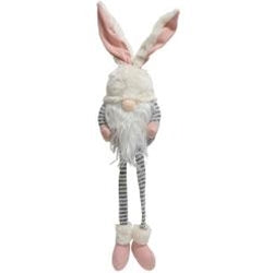 Mr. & Mrs. Striped Bunny Gnome w/Dangle Legs 2 Asstd.