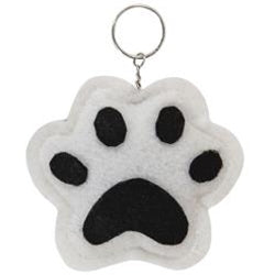 Paw Print Black & White Keychain 2 Asstd.