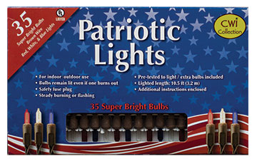 Patriotic Lights Brown Cord 35 ct.