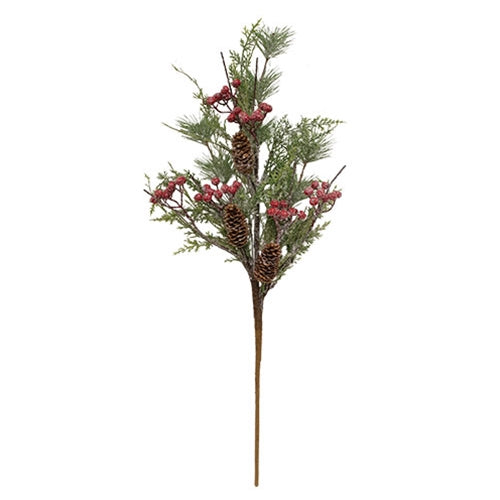 Icy Memories Mixed Pine & Berries Spray - 29"
