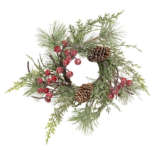 Icy Memories Mixed Pine & Berries Candle Ring - 3.5"